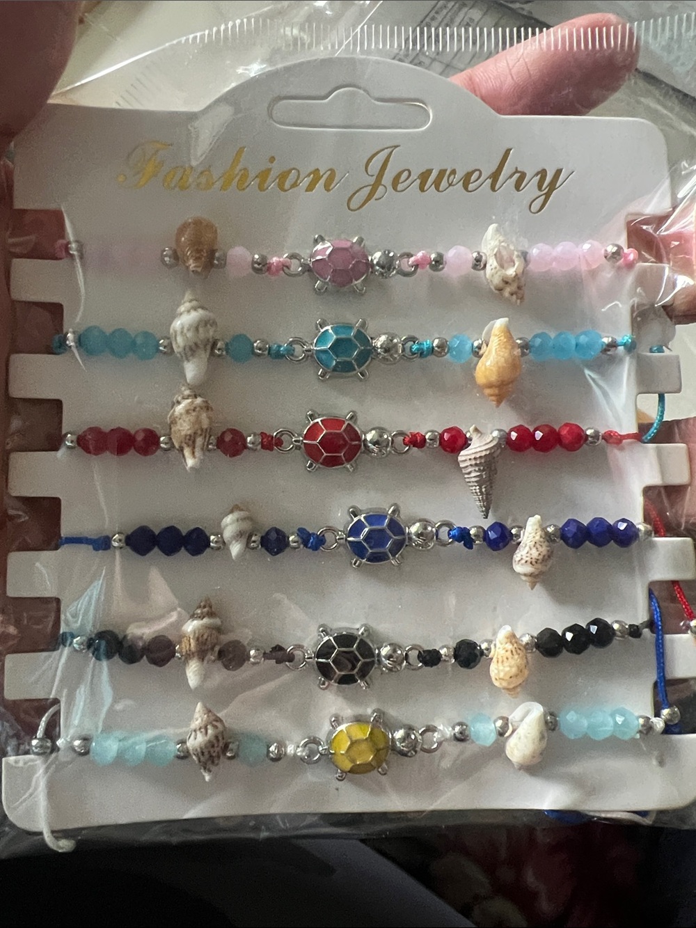 Fashion Jewelry Shell & Bead Bracelet Set - Multi-Color